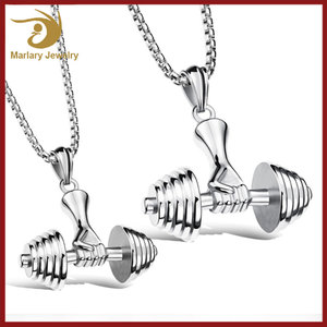 D'inspiration Hip Hop Bijoux Haltère Pendentif Personnalisé Bodybuilding Fitness Bijoux Gym Hommes Haltère Collier - Product Image 1