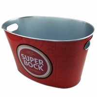 Cubetas de Hielo Aisladas Grandes de Acero Galvanizado Super Bock para Cerveza, para Bear Creek Hotel, Tango Square One