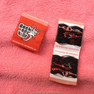 Fornitore cinese dell'etichetta del panno, centro piega all'interno dell'etichetta tessuta per l'abbigliamento - Product Image 3