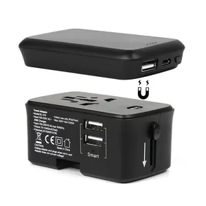 2019 소비자 전자 제품 휴대 전화 액세서리 2 개의 USB 포트 범용 여행 어댑터와 전원 은행 충전