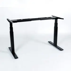 מסגרת שולחן חשמלית מתכווננת לגובה לשבת לעמוד עם מנוע כפול 3 שלבים הרמה מסגרת שולחן עמידה
