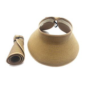 Simplicity Womens Summer Foldable <strong>Straw</strong> Sun <strong>Visor</strong> With Cute Bowtie - Product Image 1