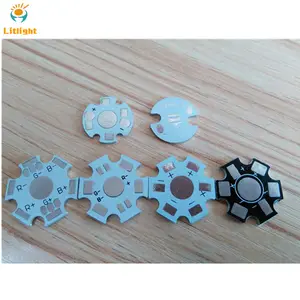 High quality printed circuit board 2pin 4 pins, 6pins, White/Black color 16mm dia 20mm LED aluminum Base Star PCB