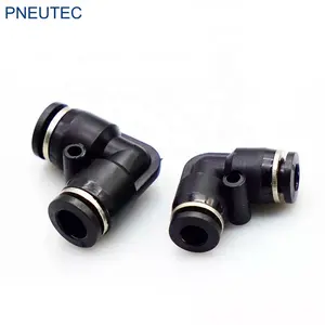 PNEUTEC series PV/PUL union L elbow shape 1/8 inch plastic quick connector hose elbow push fit plumbing fittings
