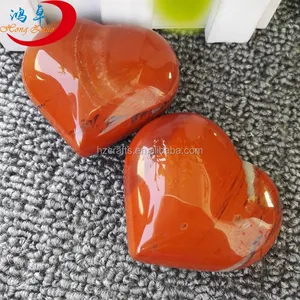 Hati batu permata jasper merah murah Natural DIY, batu bentuk hati batu permata, hadiah Hati kristal