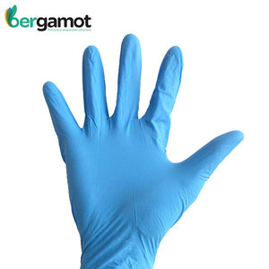 Gants d'examen en nitrile bleu jetables texturés en gros Produit d'approvisionnement en soins de santé de Malaisie - Product Image 3