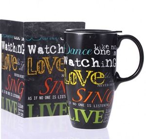 Tasse à café en céramique avec logo personnalisé promotionnel tasses en céramique avec couvercle, 17oz - Product Image 6
