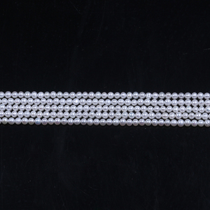 Commercio all'ingrosso 3-3.5mm REALE Naturale D'acqua Dolce Collana di <span class=keywords><strong>Perle</strong></span> Stringa Rotondo Bianco <span class=keywords><strong>Perle</strong></span> a Forma di - Product Image 3