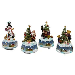 Unique design winter village craft polyresin animated christmas scene