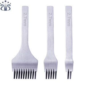 Poinçon de trou en cuir, poinçon de <span class=keywords><strong>ceinture</strong></span> en acier blanc 2/5/10 broches outils d'artisanat en cuir outil de couture de laçage - Product Image 5