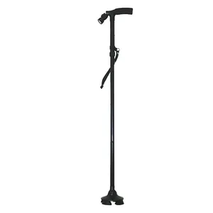 Self Standing 4 Height Adjust Folding Walking Stick Cane for Old People