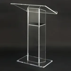 Móveis acrílico transparente lucite podio pulpit para uso escolar