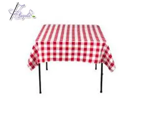 85" * 85" iron-free seamless red and white checkered tablecloths used in Italian restaurants