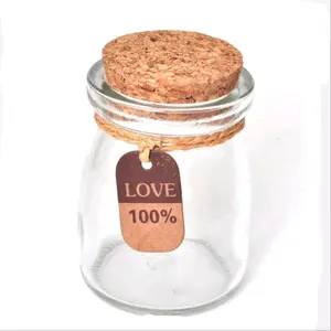 Botol Minuman Susu Grosir 150ml, Stoples Puding Kaca, Cangkir Puding Yogurt 5oz Dengan Tutup Gabus - Product Image 1