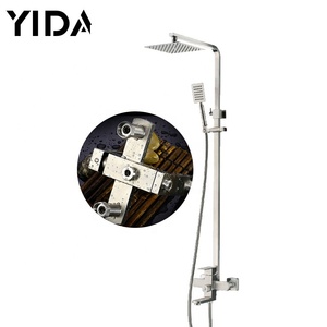 UPC di alta qualità piazza colonna <span class=keywords><strong>doccia</strong></span> bagno <span class=keywords><strong>doccia</strong></span> esterna set hotel acciaio inox miscelatore <span class=keywords><strong>doccia</strong></span> acqua calda e fredda - Product Image 1