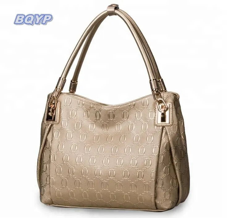 Hot sale genuine leather women tote bag lady hand bag with zipper