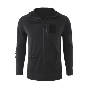 ESDY-معطف رجالي رياضي تكتيكي يسمح بالتهوية ، لون أسود رفيع, سترة خارجية ، هوديي ، رائج