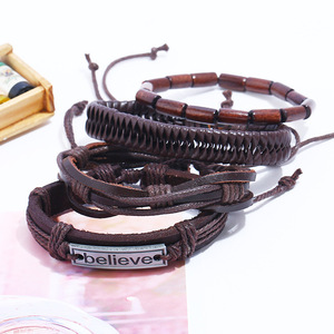 Groothandel GELOVEN Graveren Armband Handgemaakte DIY Set Lederen Armband voor Mannen Modieuze Nieuwe Lederen Sieraden - Product Image 2