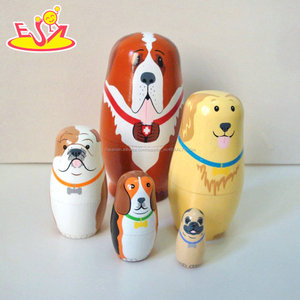 2018 al por mayor animales diseño jerarquización muñecas de madera matryoshka ruso para niños W06D096 - Product Image 6