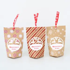 Kraft Paper Christmas Box Christmas Theme Party Favor Packaging Box Wholesale Party Supplies