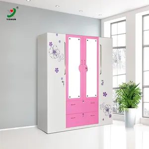 Home Furniture 4 door wardrobe cupboard steel almirah designs with price