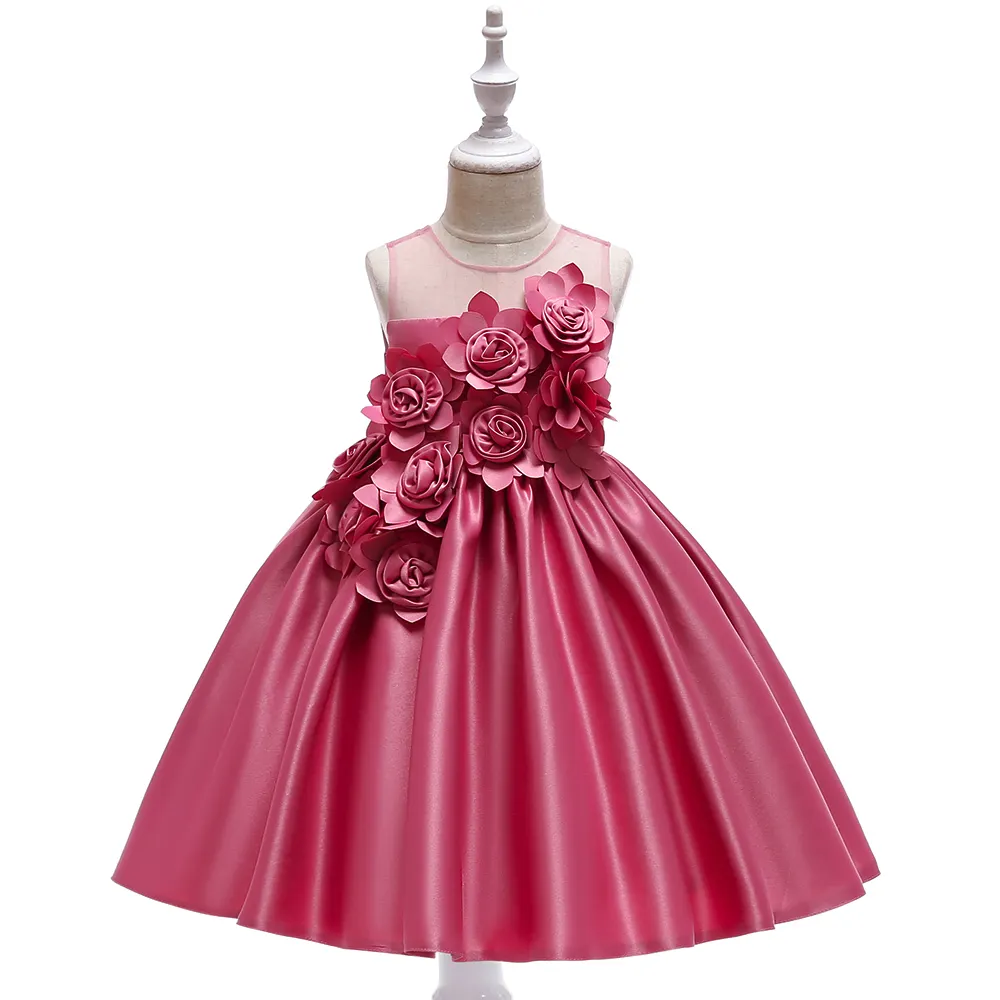 नई आगमन बच्चों पहनता 8 साल लड़कियों के लिए ड्रेस डिजाइन बच्चे गर्मियों फ्रॉक L5068