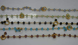 ชุบทองแก้ว3มิลลิเมตรลูกปัดลวดห่อลูกปัดห้อยโซ่ - Product Image 1