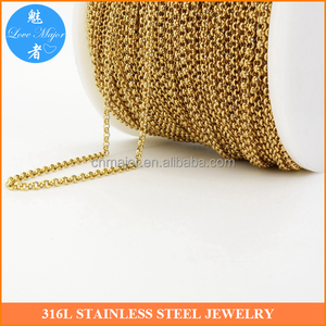 Bán Buôn Mạ Vàng 316 Thép Không Gỉ <span class=keywords><strong>Belcher</strong></span> Chuỗi 2.5 Mm Trong Spool Cho Đồ Trang Sức Thời Trang Làm - Product Image 2