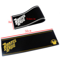 Tapis de bar noir en néoprène 3D souple antidérapant pour Jack Daniel's et Jagermeister