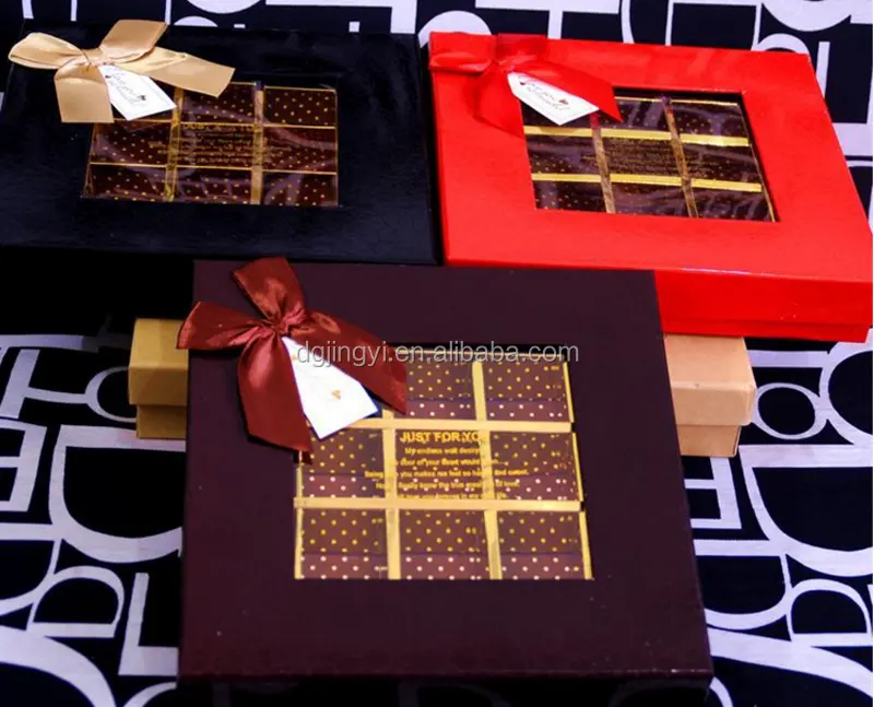 Caixa de chocolate de luxo da caixa de doces do chocolate da china com divisor de papel