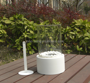 GInno-Mesa de salón de vidrio redondo para uso en exteriores, chimenea de metal redonda - Product Image 1