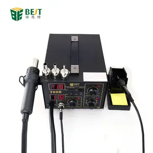 BST-702D Solder Besi dan Alat Panas, Tampilan Digital 2in1 Stasiun Pengerjaan Ulang