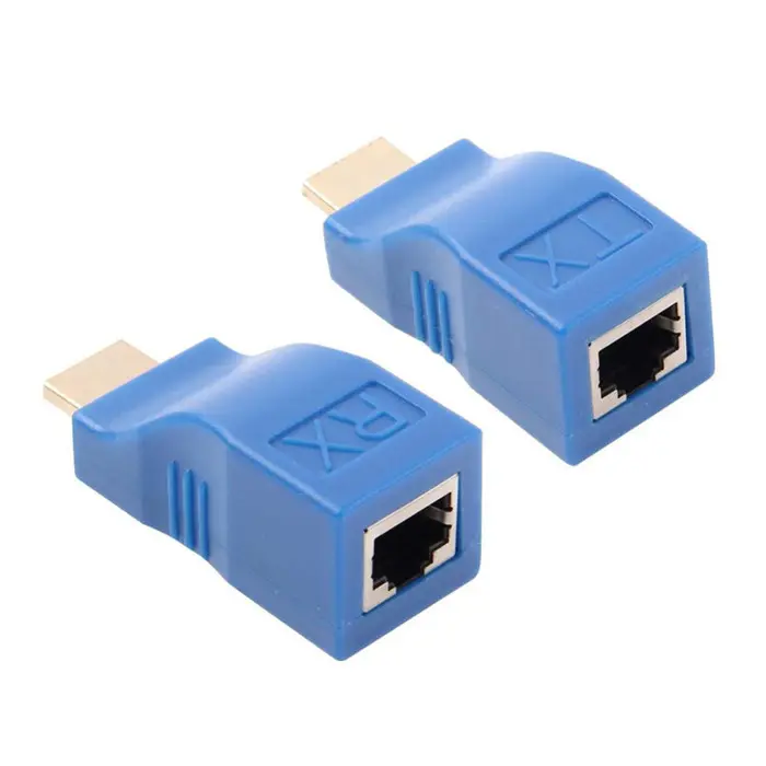 1080P HDMI Extender RJ45 Port Jaringan LAN 4K HDMI, Sinyal Ekstensi Hingga 30M Lebih dari CAT5e/6 UTP LAN Ethernet untuk Monitor HDTV