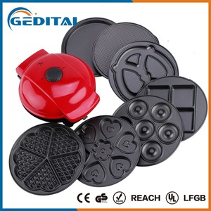 Macchina Elettrica per Waffle e Sandwich con 9 <span class=keywords><strong>Piastre</strong></span> Rimovibili, Senza Olio, per Snack - Product Image 5