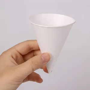 Disposable Rolled Paper Cone Cup Airport Water Cup Cheap Custom Single Wall Disposable Ice Cream Cone Paper Cups