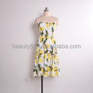2018 nuevo estilo sexy vestido de impresión sin tirantes vestido de <span class=keywords><strong>la</strong></span> playa de moda para vacaciones - Product Image 4