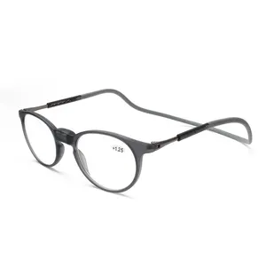 Vendita calda rotonda tr90 clic magnetico uomo donna occhiali da lettura
