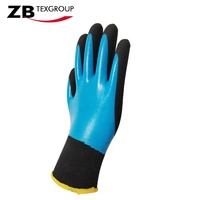 Gants en nitrile polyester 15G à double revêtement, entièrement sablés, antidérapants