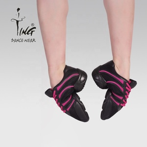 Scarpe da Ballo Ting Dance Rosso Rosa, Scarpe Basse da <span class=keywords><strong>Danza</strong></span>, Scarpe Jazz, Scarpe da Ballo Quadrato - Product Image 2