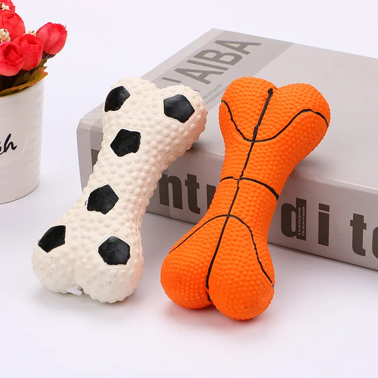 Jouet pour chien et animal de compagnie Latex squeaky de football et de basket-ball style os