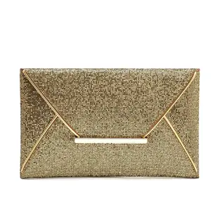 new look golden sexy envelope branded small pure silver sequin bridesmaid metal frame evening clutch bag