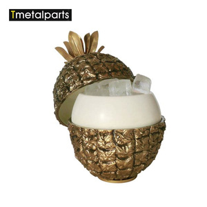 Chine Vente Chaude Antique Cuivre Ananas Seau À Glace, plaqué Grand En Aluminium En Acier Inoxydable Seau De Crème Glacée - Product Image 5