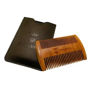 Vinnie木制胡须梳子用于胡须护理100% 天然木材环保胡须梳子用于男士面部护理