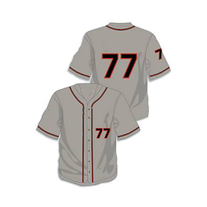 Einfaches weißes <span class=keywords><strong>Baseball</strong></span> trikot mit rotem Streifen