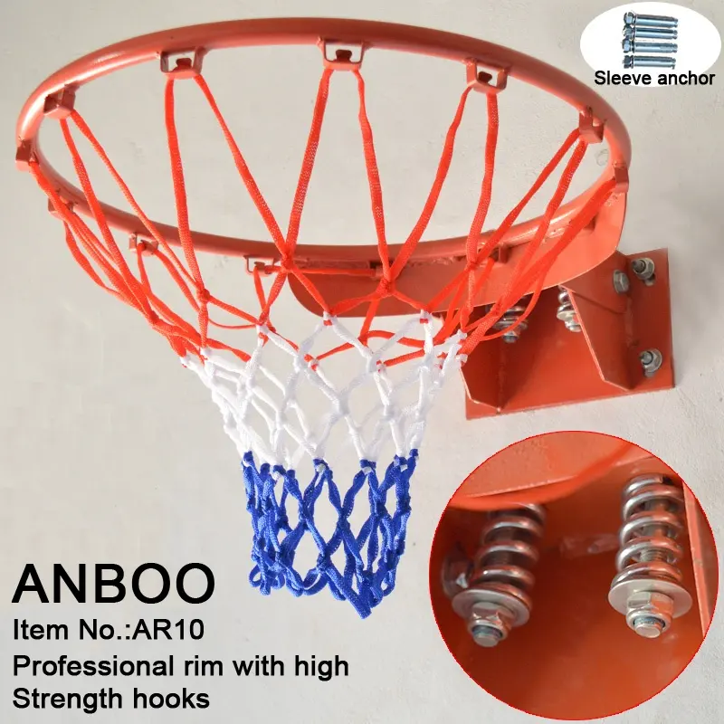 Aro de basquete profissional de aço sólido, 18 ", anel/aro/aro com mola/rede para esportes de basquete