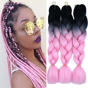 2021 Cho Ombre Jumbo Bện Tổng Hợp Phần Mở Rộng Tóc Chất Lượng Cao Kinky Thẳng Phong Cách Cho Bện Nguyên Liệu - Product Image 2