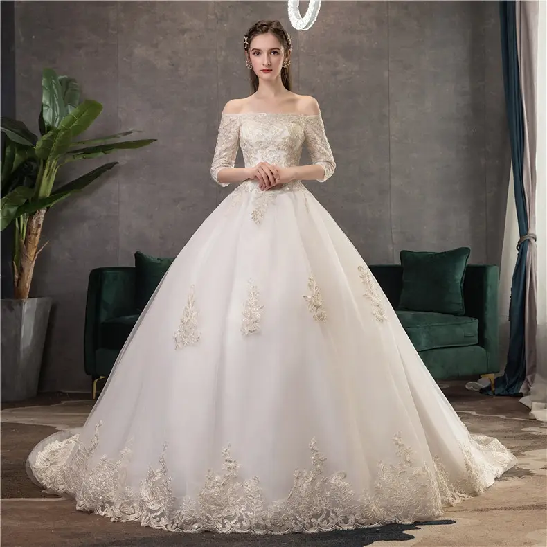 Распродажа на Ebay, новое модное кружевное очаровательное свадебное платье на плоской подошве с коротким рукавом, свадебное платье для невесты