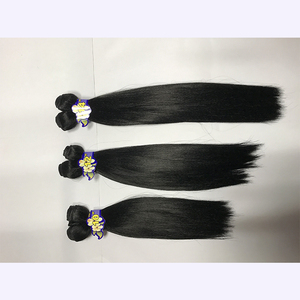 Adorabile Tessuto dei <span class=keywords><strong>capelli</strong></span> Sintetici Yaki Dritto 6pcs Estensioni dei <span class=keywords><strong>capelli</strong></span>, la testa piena in pacchetto a buon mercato di estensione dei <span class=keywords><strong>capelli</strong></span> sintetici - Product Image 2