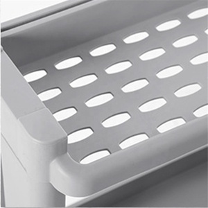 Narrow Bathroom 4 Tier Plastic <strong>Slim</strong> Storage <strong>Shelf</strong> with Wheels Carrito Estrecho De Bano Con Ruedas - Product Image 3