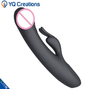 12 velocità Femminile Doppio Motore Molle Del Silicone Dildo di Vibrazione Nero Vibratore Del Coniglio Delle Donne - Product Image 6